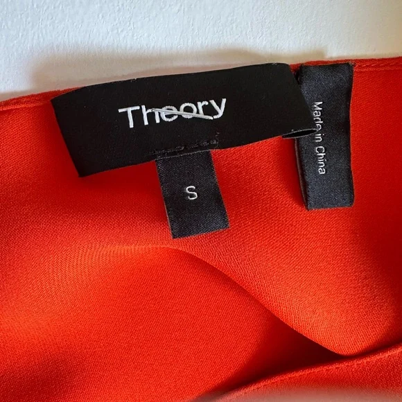 Theory bright orange viscose top perfect length Size Small - Picture 7 of 7